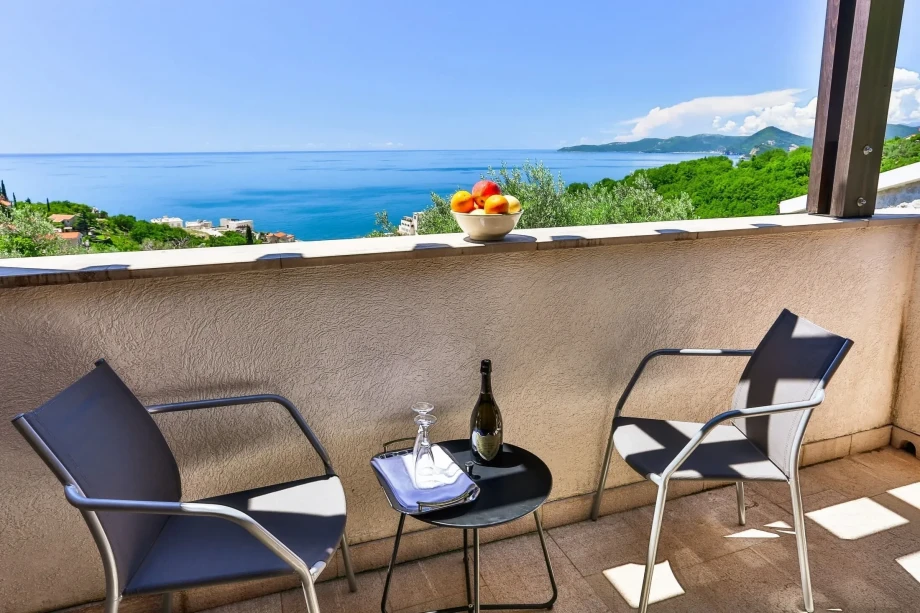 Breathtaking view of the Adriatic Sea from Villa Nikolina with Pool