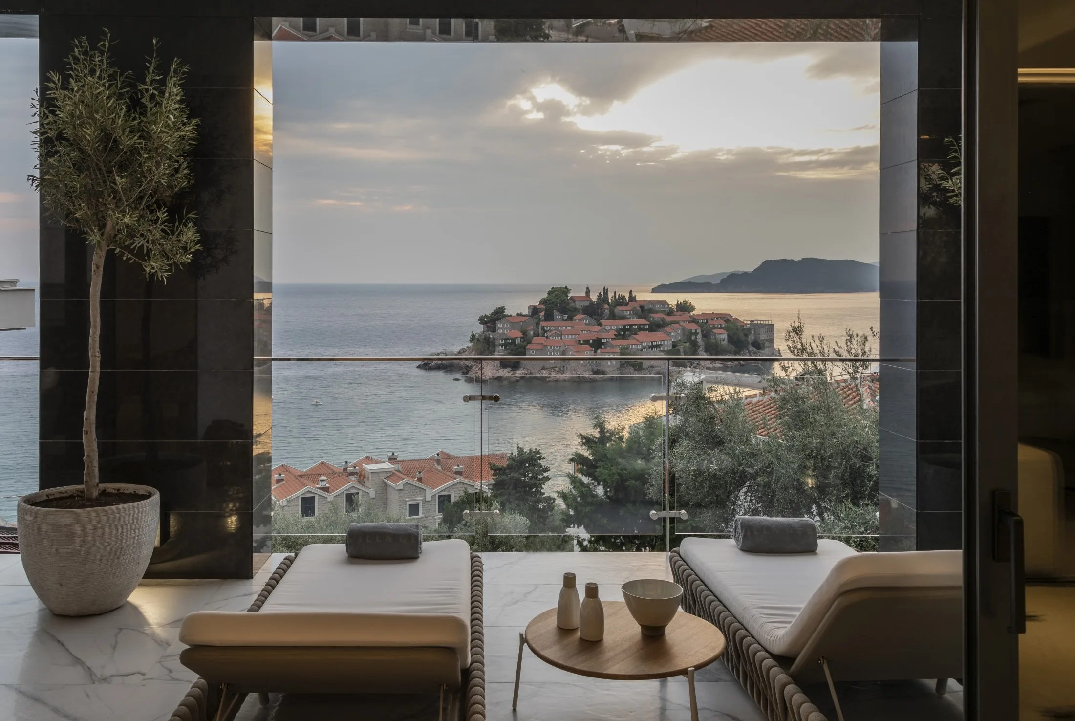 View of Sveti Stefan from Villa Geba Suite Harmonia