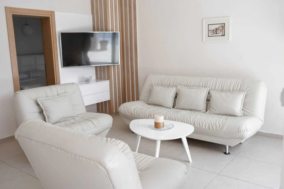 Bright and Airy Living Room in a Montenegro Villa with Stunning Views