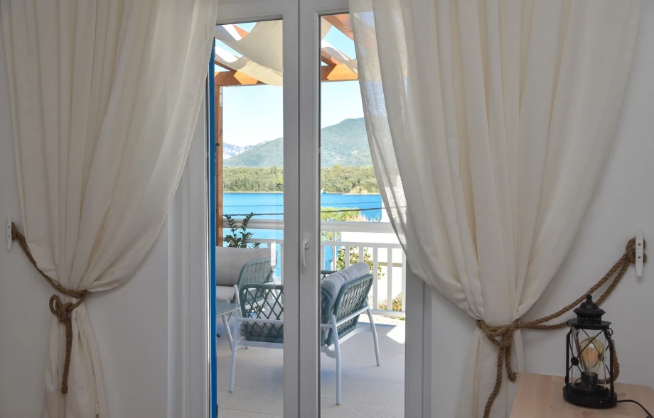 Bedroom with Terrace and Sea View at Villa Klara