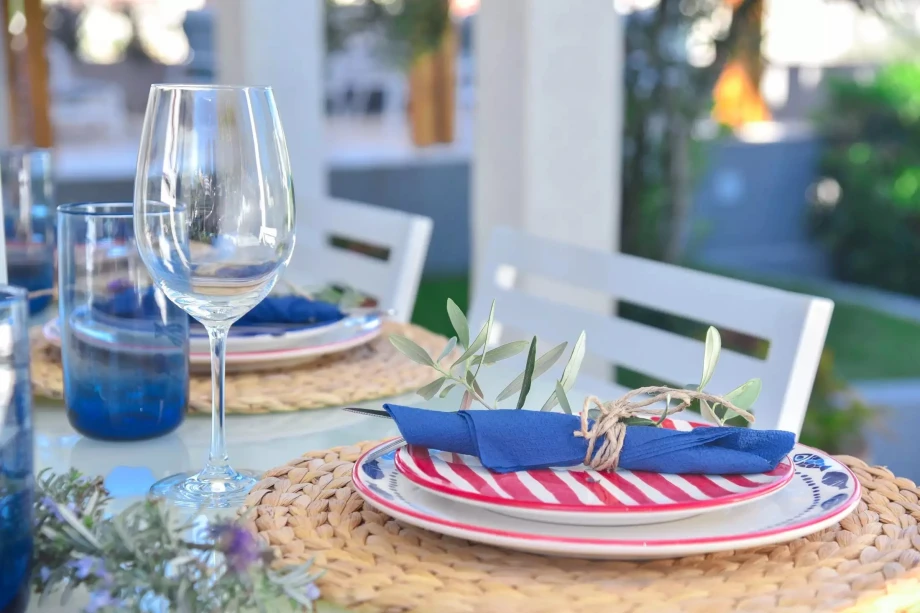 Dining table in garden