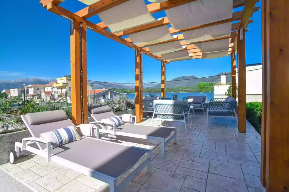 Outdoor furniture in modern Villa Klara