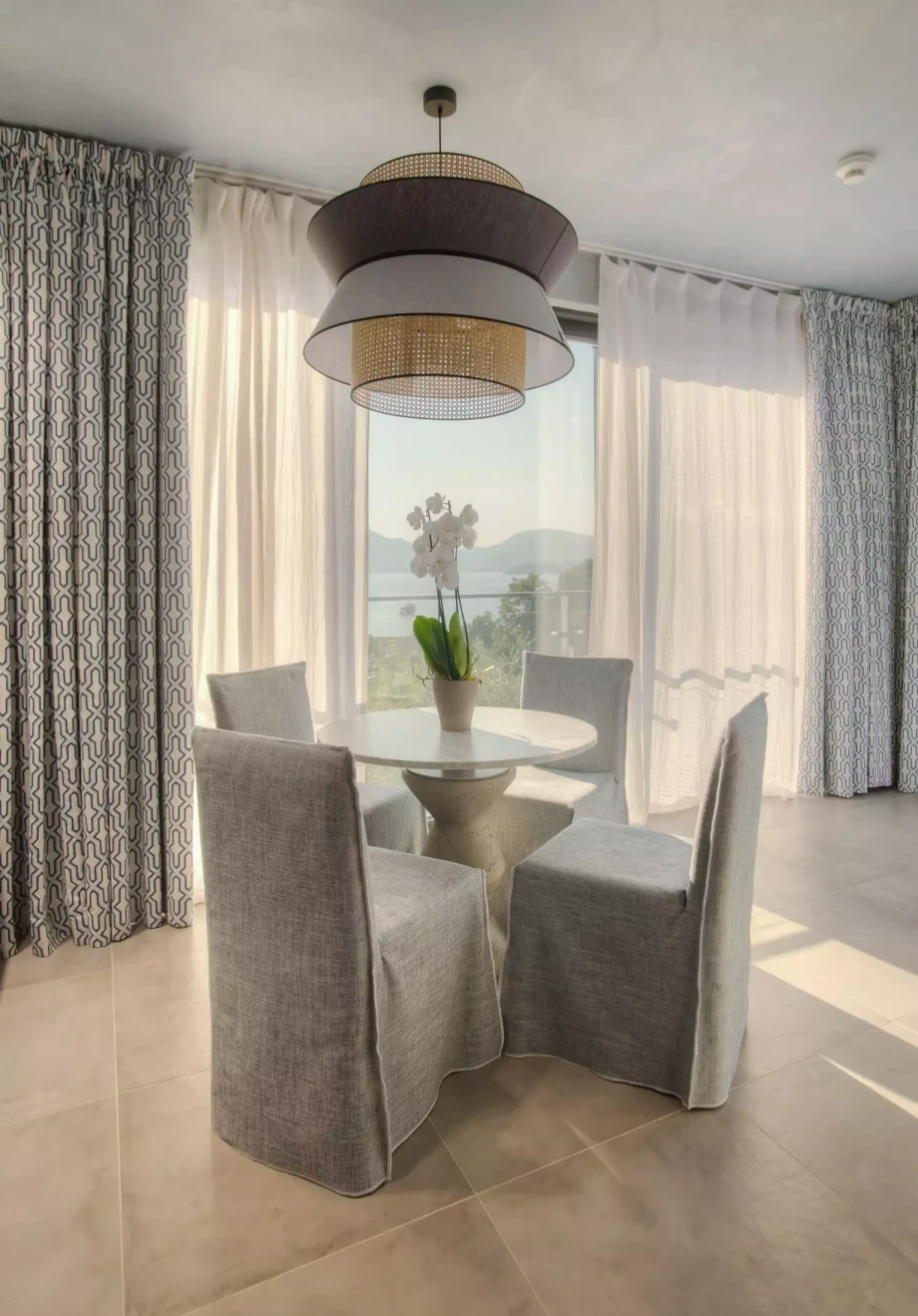 Dining area inside Apollonia villa