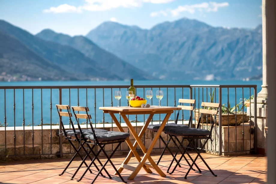 Outdoor furniture on great view terrace