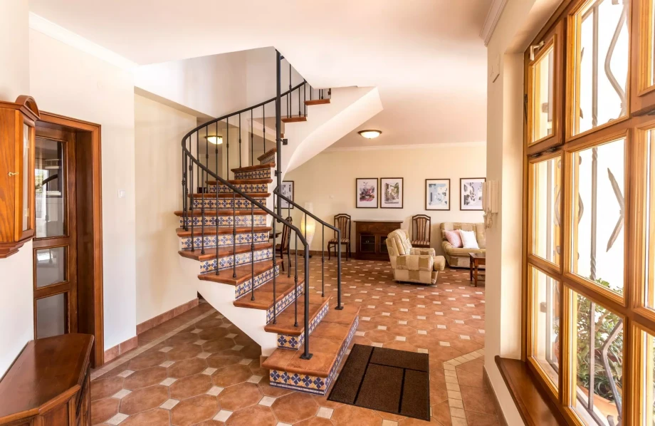 Stairs in the interior of the villa