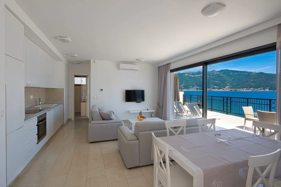 Living Room with Dining Table in Montenegro Villa