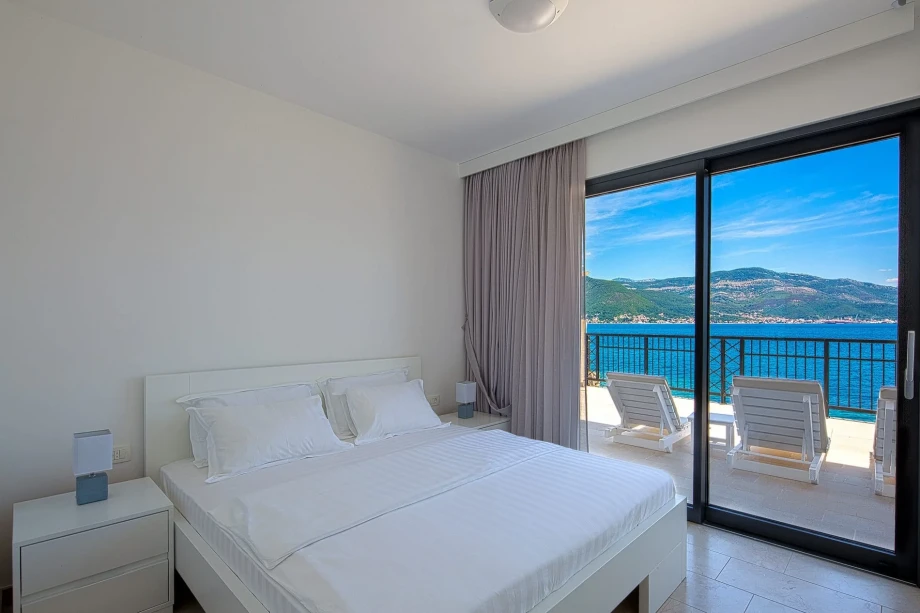 Bedroom with Beautiful Sea View at Montenegro Villa