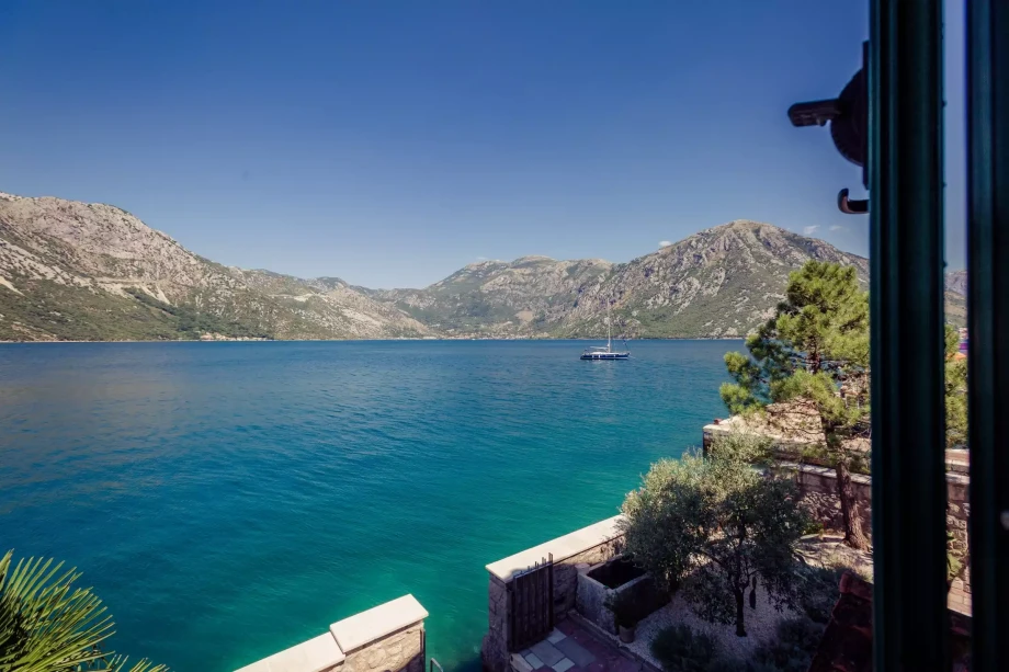 Amazing View of Boka Bay and Surrounding Mountains from the Terrace at Villa Pallazzo Trina