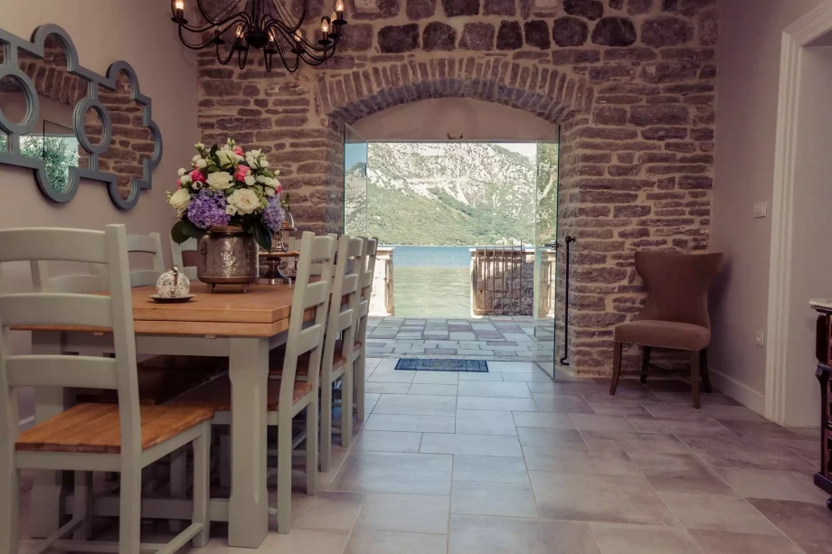 Dining Room with Elegant Table in Pallazzo Trina, Montenegro