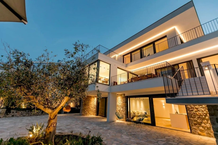 Olive tree in front of La Danse Du Soleil Villa Montenegro