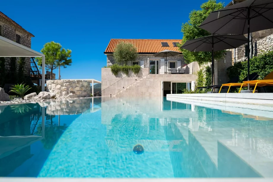 Beautiful Outdoor Pool with Sea Views at Montenegro Villa