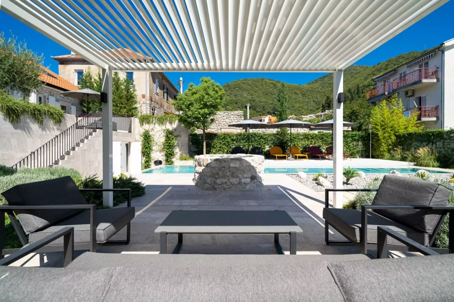 Garden with a Beautiful View of the Sea at Montenegro Villa