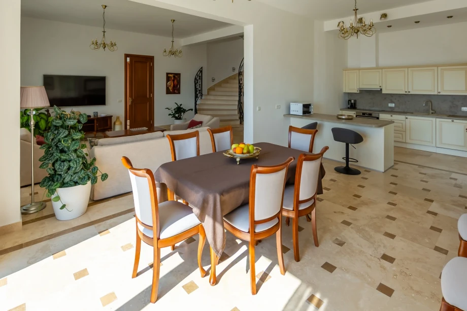 Luxurious dining room within a villa in Budva