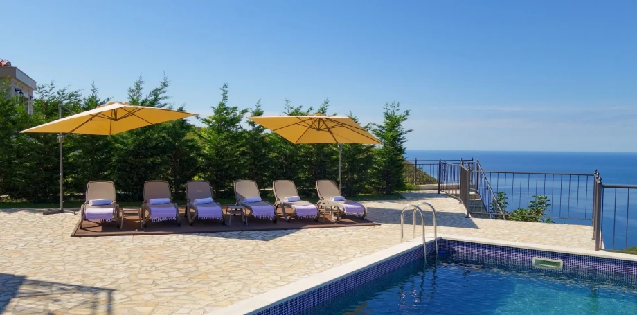 Outdoor pool with an incredible view of the Adriatic