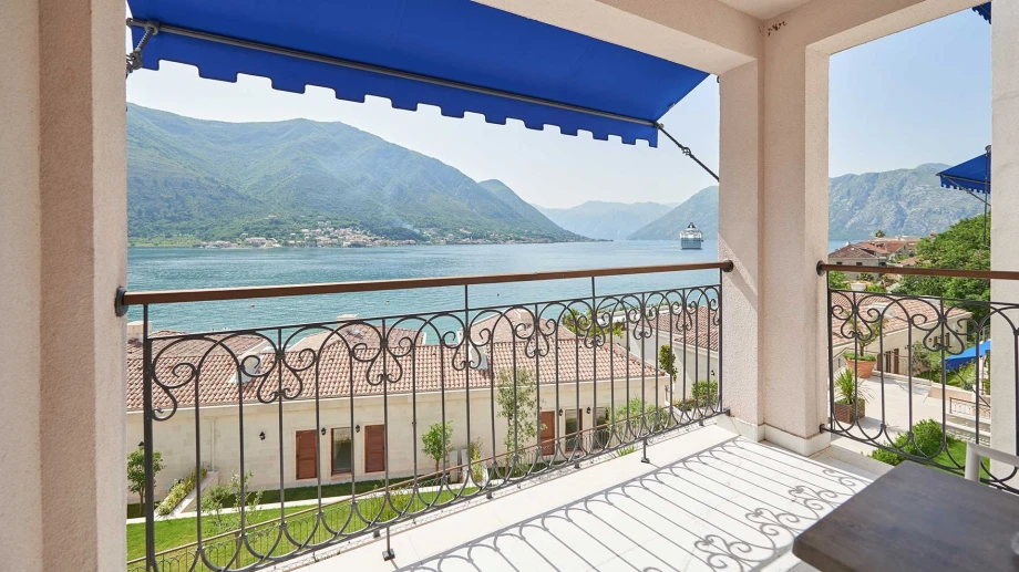 Terrace of Huma Villa in Dobrota with Seaview