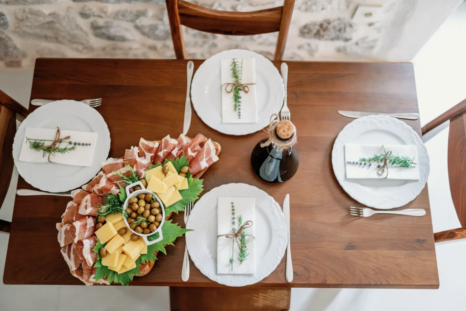 Perfectly served table in villa