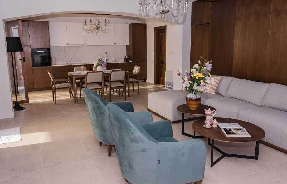 Spacious living room in villa