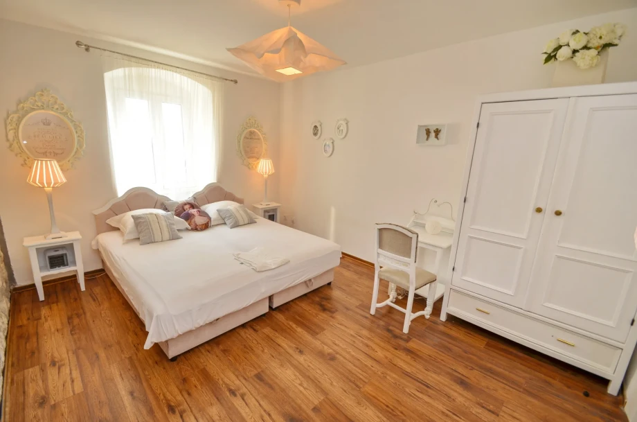 Bright Bedroom with Two Single Beds in a Montenegro Villa for Comfortable Stays