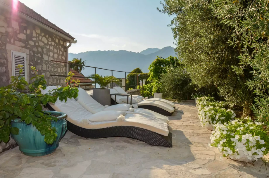 Comfortable furniture in outdoor area