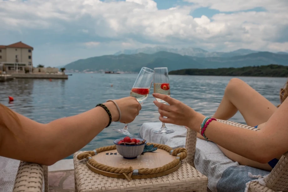 Relaxing with Wine at Villa Klara