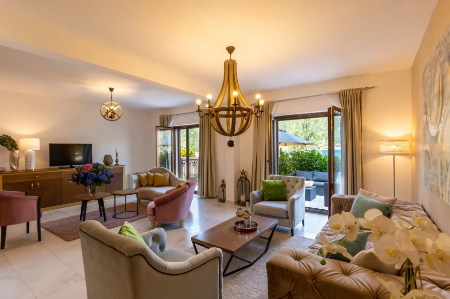 Luxury living room in villa