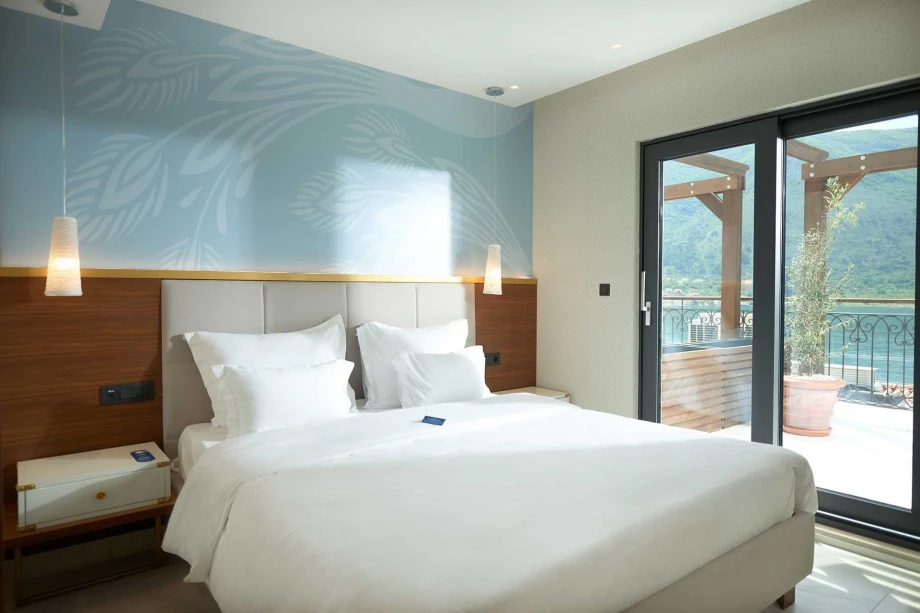 Bright Bedroom with Comfortable Furnishings in Huma Villa