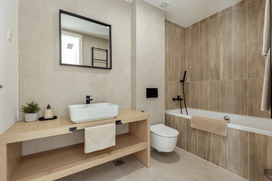 Modernly equipped bathroom in the villa