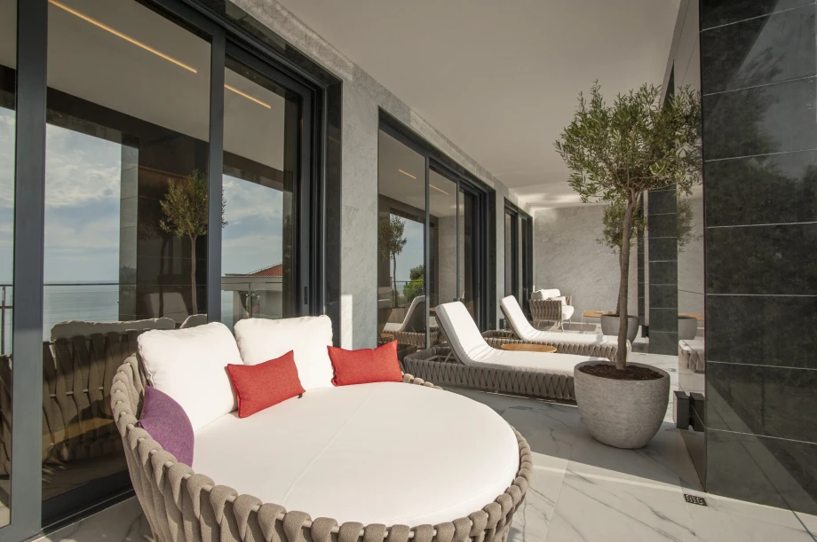Comfortable Armchairs and Deckchairs on the Terrace