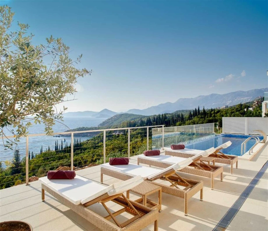 Deckchairs on the Terrace with Stunning Views