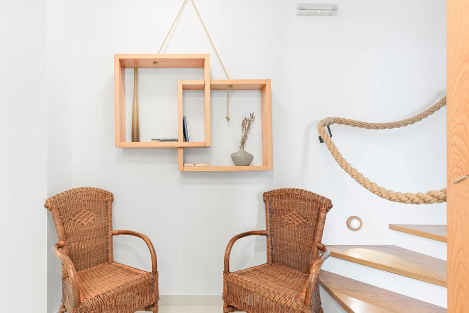 Elegant Living Room with Beautiful Wooden Details at Montenegro Villa