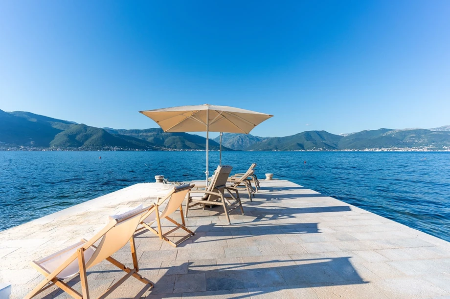 Relaxing Sunbeds by the Pool at Montenegro Villa for Ultimate Comfort