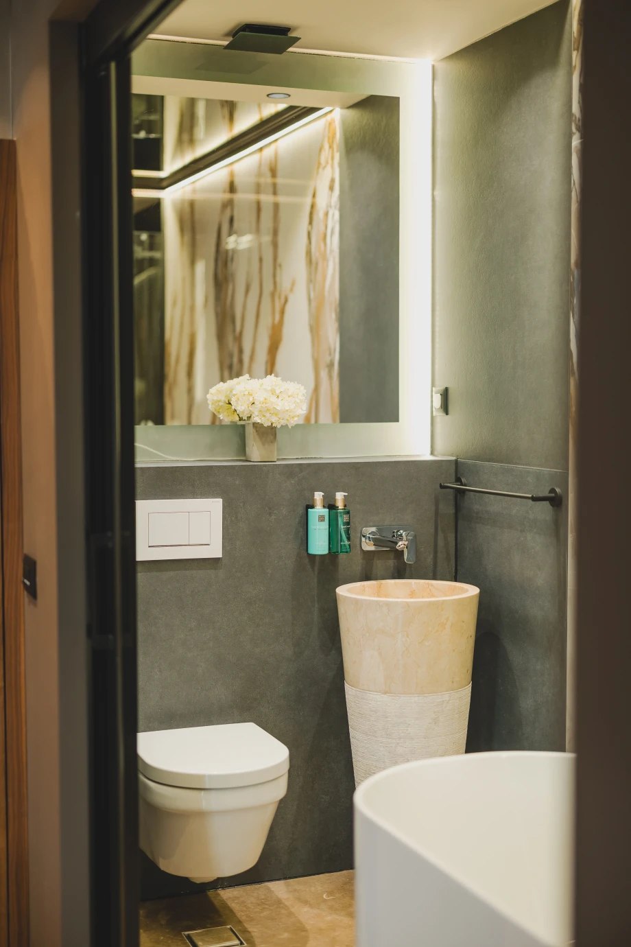 Stylish Guest Toilet with Modern Fixtures