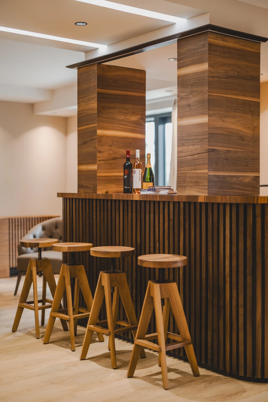 Stylish Bar Stools at Kitchen Island
