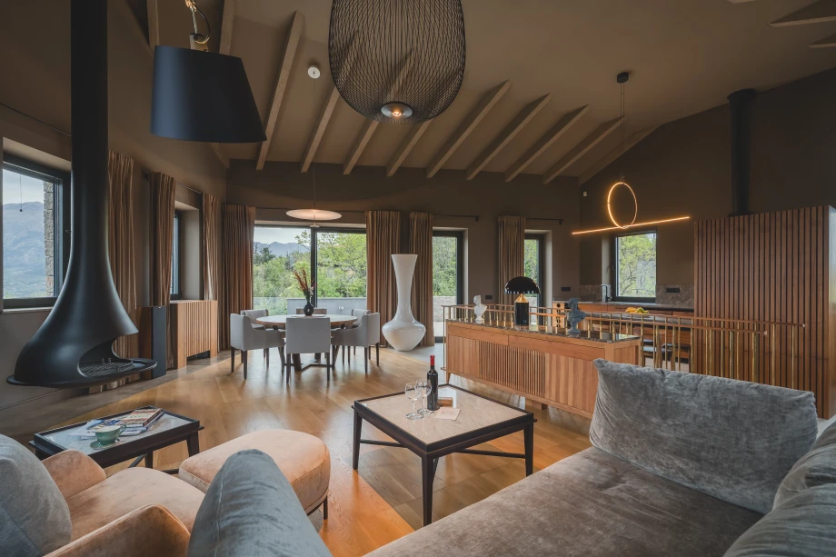 Expansive Living Room with Modern Decor in Montenegrin Villa