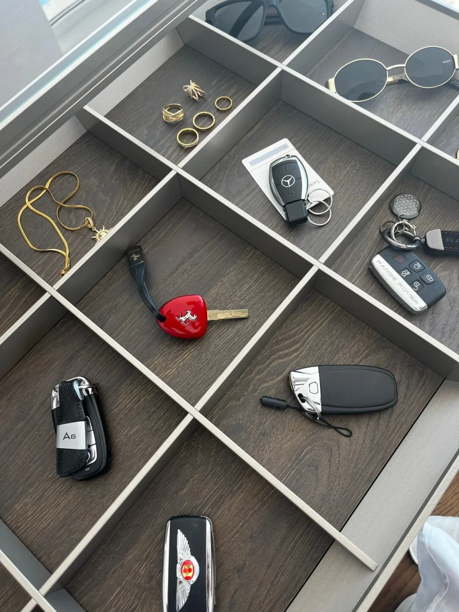 Luxury Vehicle Keys in Villa Drawer